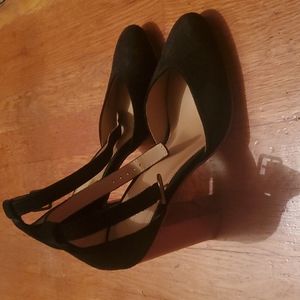 Soludos Suede Collette Heels, Size 8, Black